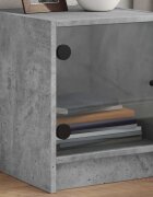 vidaXL Нощни шкафчета със стъклени врати 2 бр бетонно сиво 35x37x42 см