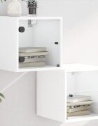 vidaXL Нощни шкафчета със стъклени врати 2 бр бяло 35x37x35 см