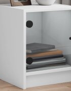 vidaXL Нощни шкафчета със стъклени врати 2 бр бяло 35x37x42 см