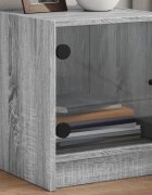 vidaXL Нощни шкафчета със стъклени врати 2 бр сив сонома 35x37x42 см