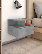 vidaXL Нощни шкафчета за стена 2 бр бетонно сиви 40x31x27 см