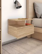 vidaXL Нощни шкафчета за стена 2 бр дъб сонома 40x31x27 см