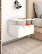 vidaXL Нощни шкафчета за стена 2 бр силен бял гланц 40x31x27 см