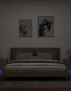 vidaXL Нощни шкафчета за стена с LED осветление 2 бр бетонно сиви