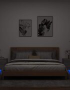 vidaXL Нощни шкафчета за стена с LED осветление 2 бр сив сонома