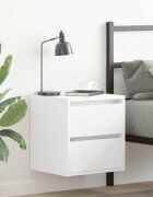 vidaXL Нощни шкафчета за стенен монтаж 2 бр бели 38x34x40 см