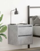 vidaXL Нощни шкафчета за стенен монтаж 2 бр бетонно сиви 38x34x40 см