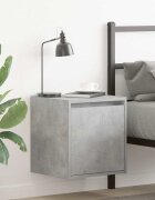 vidaXL Нощни шкафчета за стенен монтаж 2 бр бетонно сиви 38x34x40 см