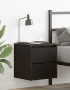 vidaXL Нощни шкафчета за стенен монтаж 2 бр Черен дъб 38x34x40 см