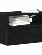 vidaXL Нощни шкафчета за стенен монтаж 2 бр черни 45x26x285 см