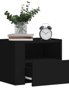 vidaXL Нощни шкафчета за стенен монтаж 2 бр черни 45x30x35 см