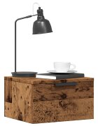 vidaXL Нощни шкафчета за стенен монтаж 2 бр cтаро дърво 34x30x20 см