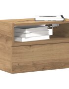 vidaXL Нощни шкафчета за стенен монтаж 2 бр дъб артизан 45x26x285см