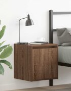 vidaXL Нощни шкафчета за стенен монтаж 2 бр кафяв дъб 38x34x40 см