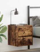 vidaXL Нощни шкафчета за стенен монтаж 2 бр опушен дъб 38x34x40 см