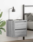 vidaXL Нощни шкафчета за стенен монтаж 2 бр сив сонома 38x34x40 см