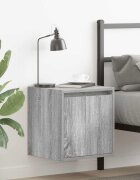 vidaXL Нощни шкафчета за стенен монтаж 2 бр сив сонома 38x34x40 см