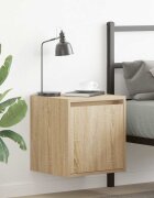 vidaXL Нощни шкафчета за стенен монтаж 2 бр сонома дъб 38x34x40 см