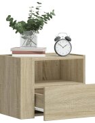 vidaXL Нощни шкафчета за стенен монтаж 2 бр сонома дъб 45x30x35 см