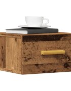 vidaXL Нощни шкафчета за стенен монтаж 2 бр старо дърво 35x35x20 см