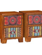 vidaXL Нощно шкафче 2 бр. 35x35x45 cm масивна дървесина акация