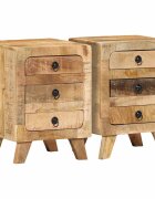 vidaXL Нощно шкафче 2 бр. 37x32x50 см Масивна дървесина Грубо манго