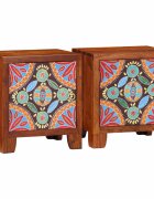 vidaXL Нощно шкафче 2 бр. 40x30x45 см Масивна дървесина Акация