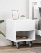 vidaXL Нощно шкафче 2 бр. Бяло 405 x 40 x 48 см Инженерна дървесина