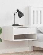 vidaXL Нощно шкафче 2 бр. Бяло 50 x 325 x 24 см Борово дърво масив