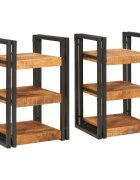 vidaXL Нощно шкафче 2 бр. Кафяв и черен 38 x 33 x 58 см