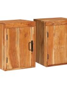 vidaXL Нощно шкафче 2 бр. Кафяво 35 x 33 x 48 см Солидно дърво акация