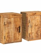 vidaXL Нощно шкафче 2 бр. Кафяво 35 x 33 x 48 см Солидно мангово дърво