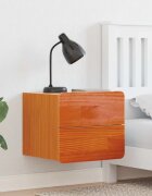 vidaXL Нощно шкафче 2 бр. Кафяво 39 x 34 x 33 см Масивно дърво бор