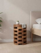 vidaXL Нощно шкафче 30x30x45 cм тиково дърво масив