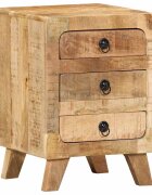 vidaXL Нощно шкафче 37x32x50 cm Масивна дървесина Грубо манго
