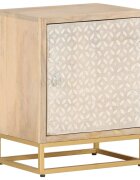vidaXL Нощно шкафче 40x30x50 см мангово дърво масив и желязо