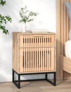 vidaXL Нощно шкафче 40x30x555 см инженерно дърво и желязо