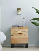 vidaXL Нощно шкафче 40x33x46 см масивно мангово дърво