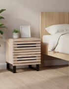 vidaXL Нощно шкафче 40x34x46 см избелено мангово дърво масив