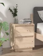 vidaXL Нощно шкафче 40x35x50 см борово дърво масив