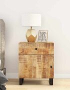 vidaXL Нощно шкафче 50x33x60 см масивно манго и инженерно дърво
