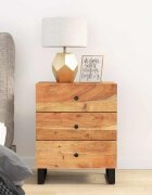 vidaXL Нощно шкафче 50x33x62 см масивна акация и инженерно дърво