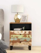 vidaXL Нощно шкафче 50x33x62 см масивно регенерирано и инженерно дърво
