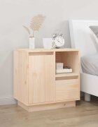 vidaXL Нощно шкафче 50x34x50 см борово дърво масив