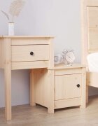 vidaXL Нощно шкафче 795x38x655 см бор масив
