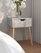 vidaXL Нощно шкафче бетонно сиво 40x40x56 см инженерно дърво