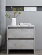 vidaXL Нощно шкафче бетонно сиво 45x345x445 см инженерно дърво