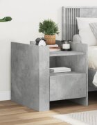 vidaXL Нощно шкафче бетонно сиво 45x50x50 см инженерно дърво