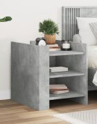 vidaXL Нощно шкафче бетонно сиво 45x50x50 см инженерно дърво
