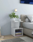 vidaXL Нощно шкафче бял гланц 35x35x55 см инженерно дърво
